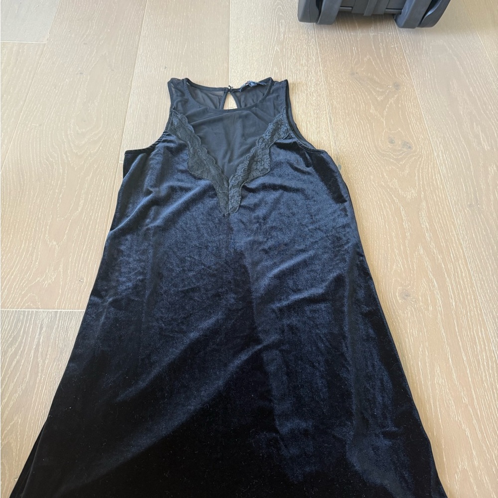One Clothing Black velvet and Sheer dress